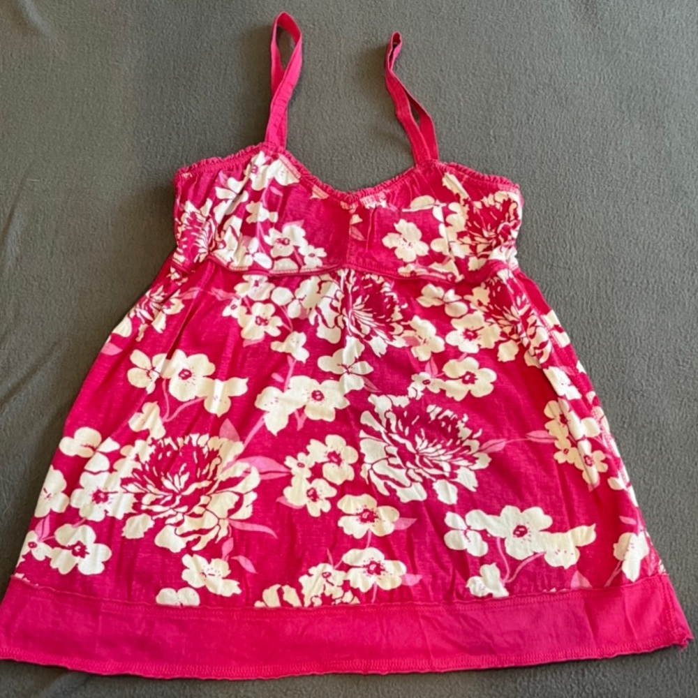 Pink Flower Tank Top